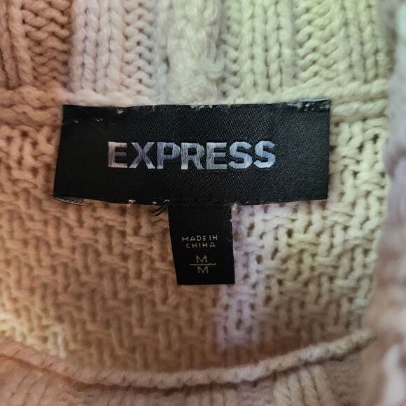 Express cable knit sweater M cotton blend fall cozy winter comfy - Picture 8 of 8